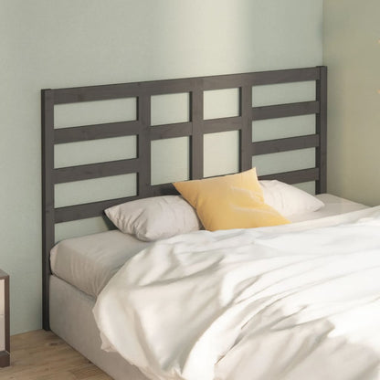 Bed Headboard Grey 126x4x104 cm Solid Wood Pine