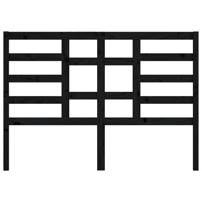 Bed Headboard Black 126x4x104 cm Solid Wood Pine