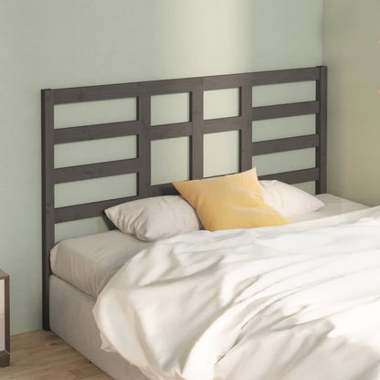 Bed Headboard Grey 156x4x104 cm Solid Wood Pine