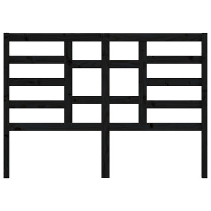 Bed Headboard Black 156x4x104 cm Solid Wood Pine