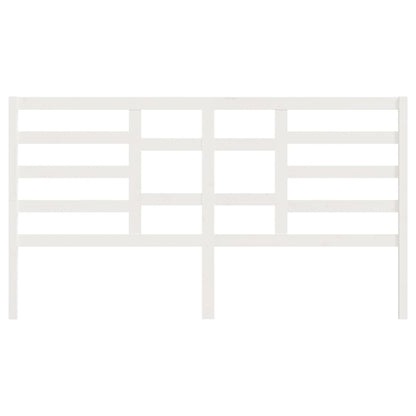 Bed Headboard White 206x4x104 cm Solid Wood Pine