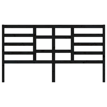 Bed Headboard Black 206x4x104 cm Solid Wood Pine