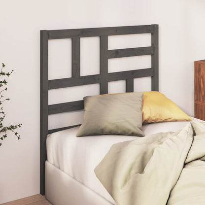 Bed Headboard Grey 96x4x104 cm Solid Wood Pine