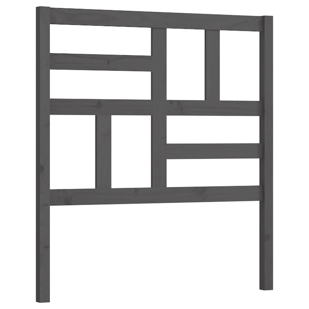 Bed Headboard Grey 106x4x104 cm Solid Wood Pine