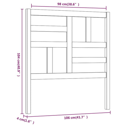 Bed Headboard Grey 106x4x104 cm Solid Wood Pine