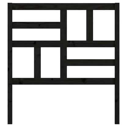 Bed Headboard Black 106x4x104 cm Solid Wood Pine