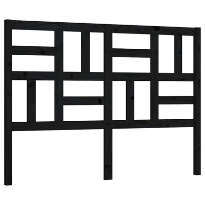 Bed Headboard Black 126x4x104 cm Solid Wood Pine