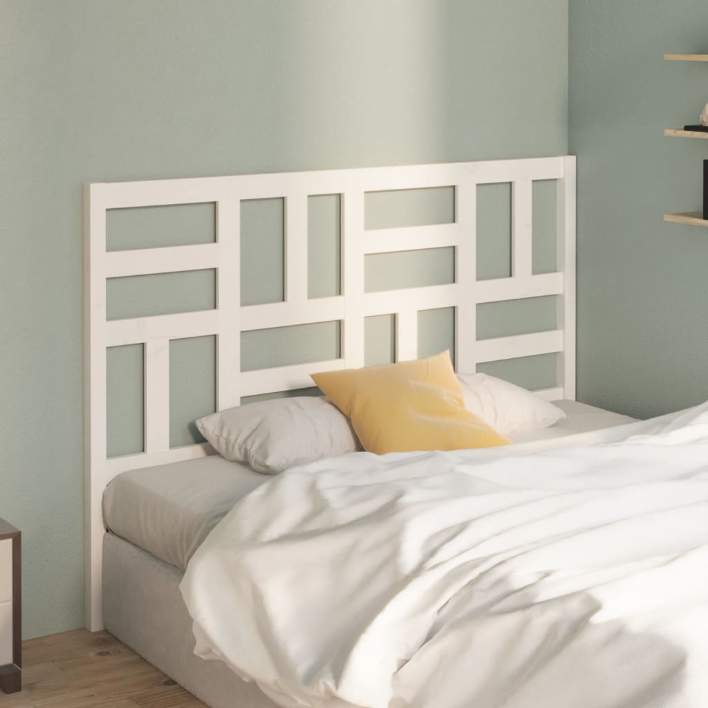 Bed Headboard White 146x4x104 cm Solid Wood Pine