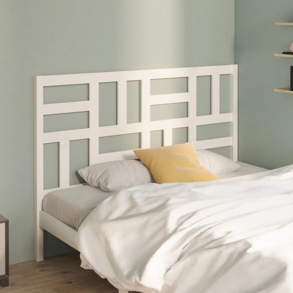 Bed Headboard White 146x4x104 cm Solid Wood Pine