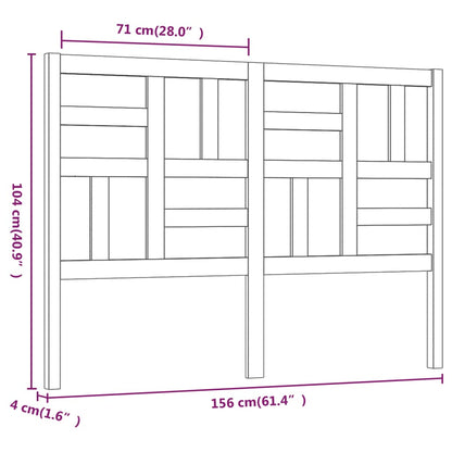 Bed Headboard White 156x4x104 cm Solid Wood Pine