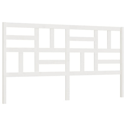 Bed Headboard White 206x4x104 cm Solid Wood Pine