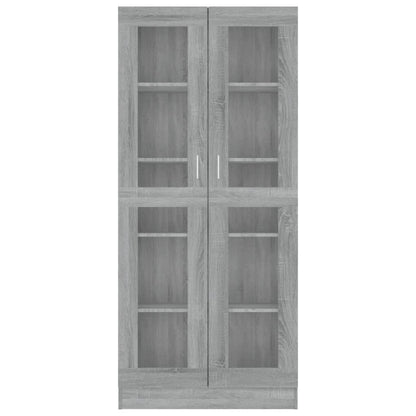 Vitrine Cabinet Grey Sonoma 82.5x30.5x185 cm Engineered Wood