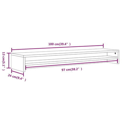 Monitor Stand Grey Sonoma 100x24x13 cm Engineered Wood
