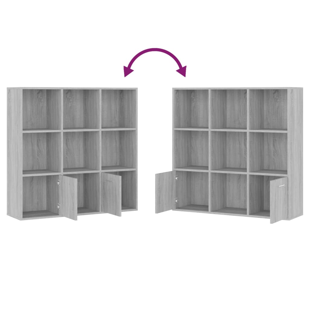 Book Cabinet Grey Sonoma 98x30x98 cm