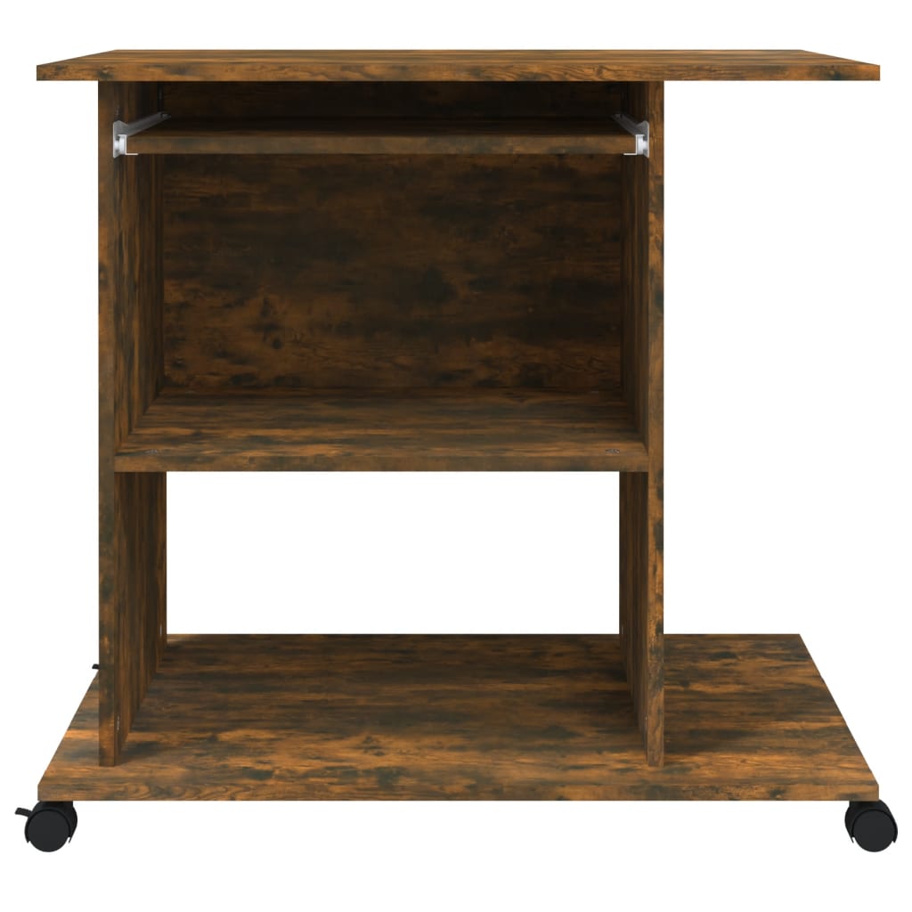 Computer Desk Smoked Oak 80x50x75 cm Engineered Wood