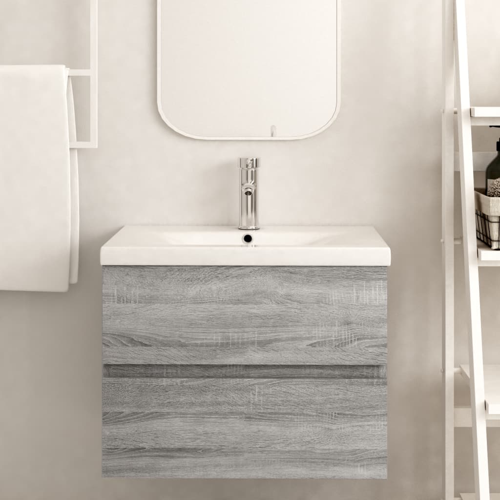 Sink Cabinet Grey Sonoma 60x38.5x45 cm Engineered Wood