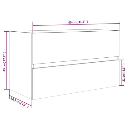 Sink Cabinet Grey Sonoma 80x38.5x45 cm Engineered Wood