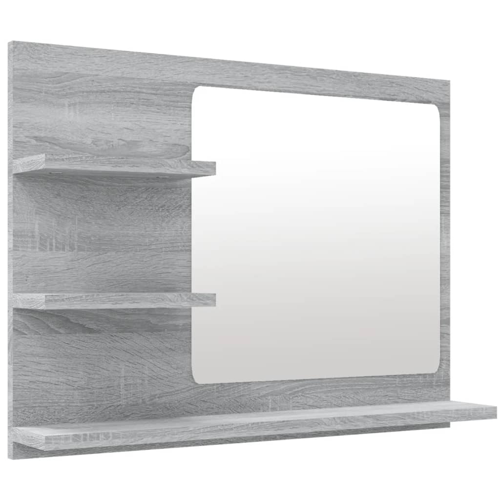 Bathroom Mirror Grey Sonoma 60x10.5x45 cm Engineered Wood