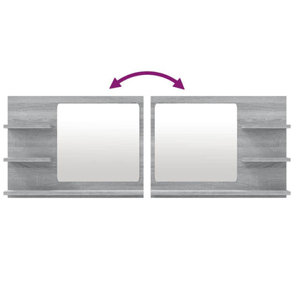 Bathroom Mirror Grey Sonoma 60x10.5x45 cm Engineered Wood