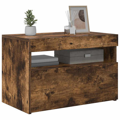 TV Cabinet with LED Lights Smoked Oak 60x35x40 cm