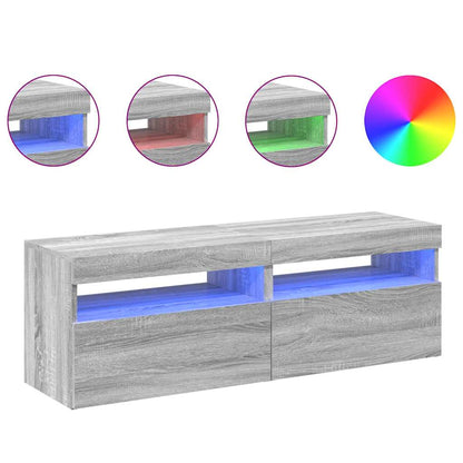 TV Cabinets 2 pcs with LED Lights Grey Sonoma 60x35x40 cm