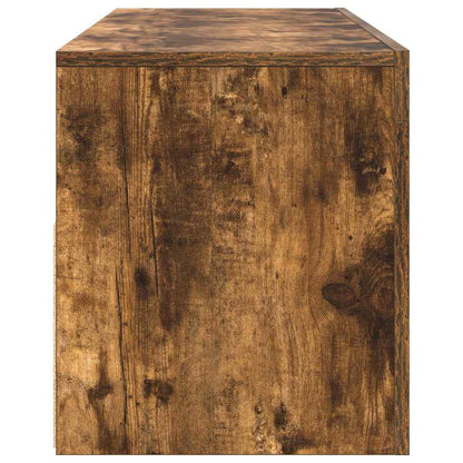 TV Cabinet with LED Lights Smoked Oak 120x35x40 cm