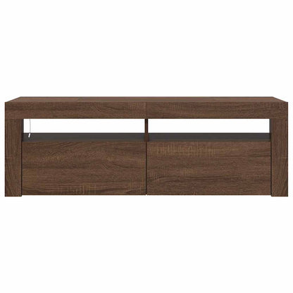 TV Cabinet with LED Lights Brown Oak 120x35x40 cm