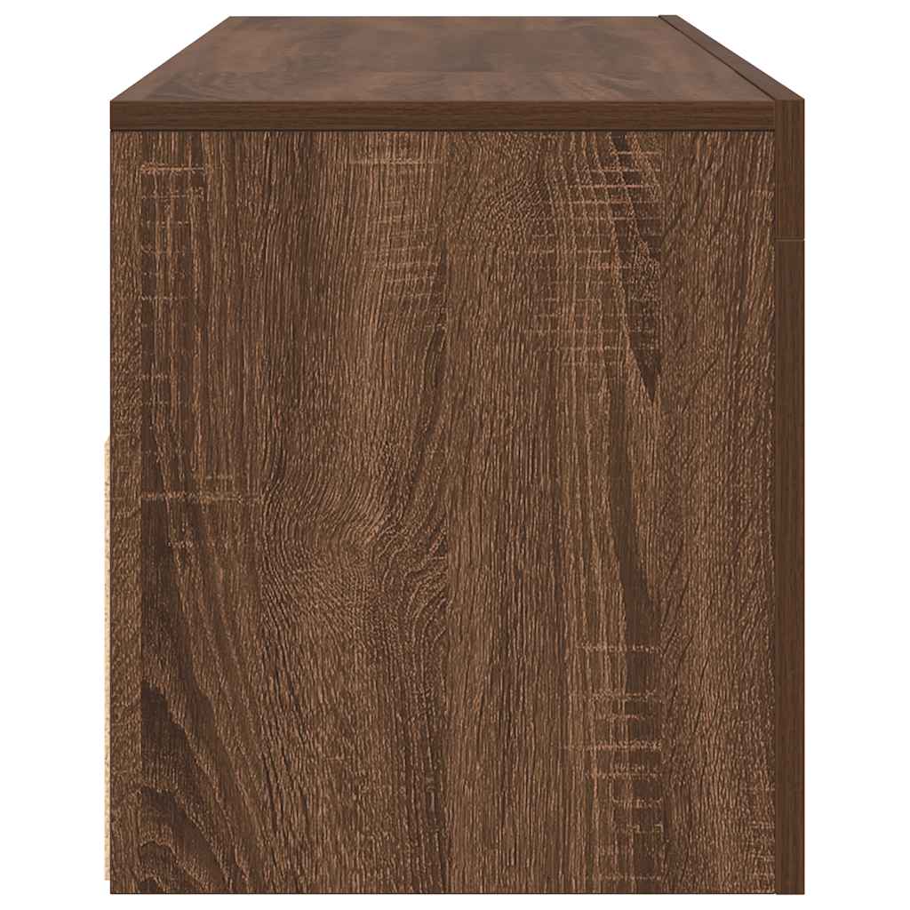 TV Cabinet with LED Lights Brown Oak 120x35x40 cm