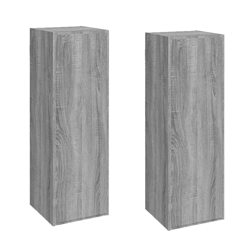 TV Cabinets 2 pcs Grey Sonoma 30.5x30x90 cm Engineered Wood