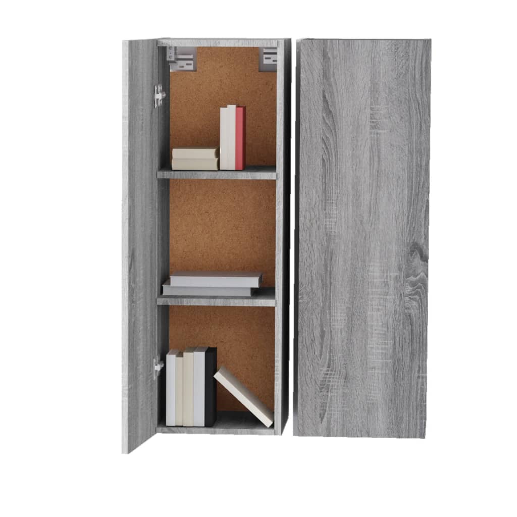 TV Cabinets 2 pcs Grey Sonoma 30.5x30x90 cm Engineered Wood