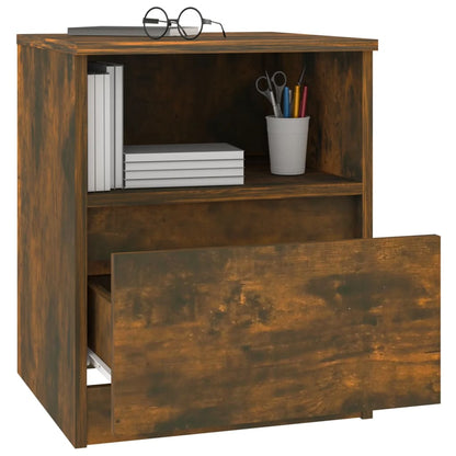 Bedside Cabinets 2 pcs Smoked Oak 40x40x50 cm Engineered Wood