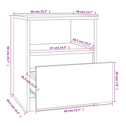 Bedside Cabinets 2 pcs Grey Sonoma 40x40x50 cm Engineered Wood