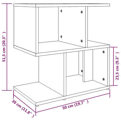 Bedside Cabinet Smoked Oak 50x30x51.5 cm Engineered Wood