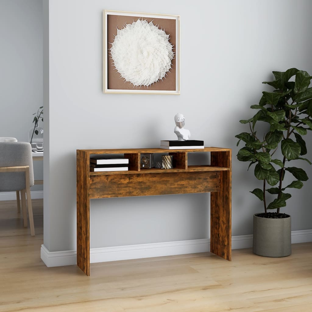 Console Table Smoked Oak 105x30x80 cm Engineered Wood