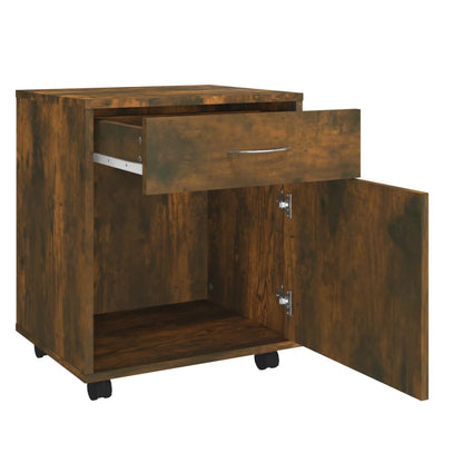 Rolling Cabinet Smoked Oak 45x38x54 cm Engineered Wood