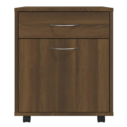 Rolling Cabinet Brown Oak 45x38x54 cm Engineered Wood
