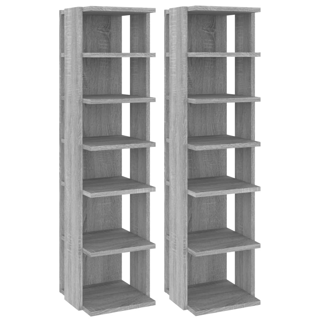Shoe Racks 2 pcs Grey Sonoma 27.5x27x102 cm Engineered Wood