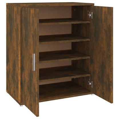 Shoe Cabinet Smoked Oak 60x35x70 cm Engineered Wood