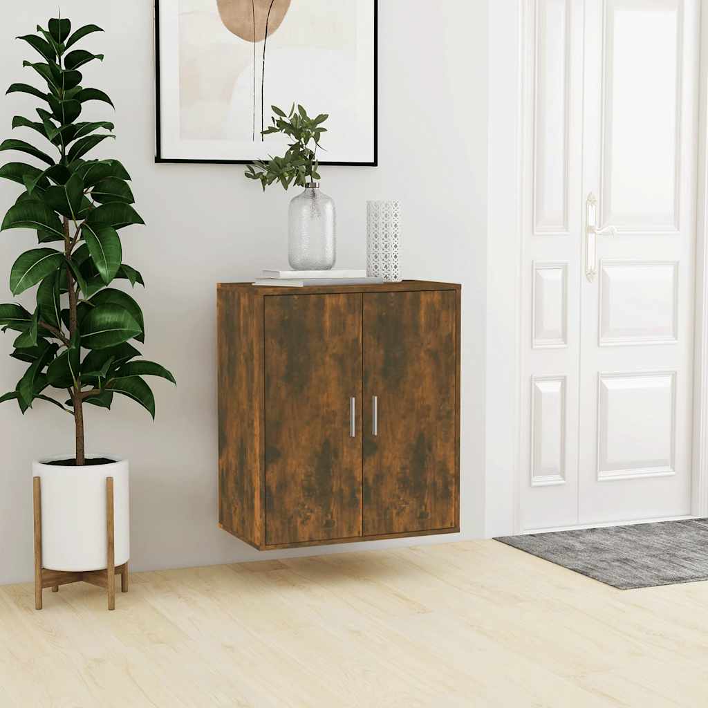 Shoe Cabinet Smoked Oak 60x35x70 cm Engineered Wood