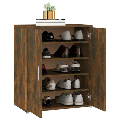 Shoe Cabinet Smoked Oak 60x35x70 cm Engineered Wood