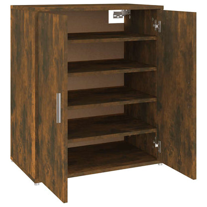 Shoe Cabinet Smoked Oak 60x35x70 cm Engineered Wood