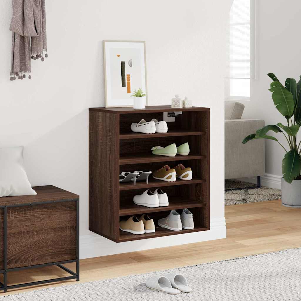 Shoe Cabinet Brown Oak 60x35x70 cm Engineered Wood