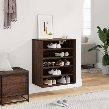 Shoe Cabinet Brown Oak 60x35x70 cm Engineered Wood