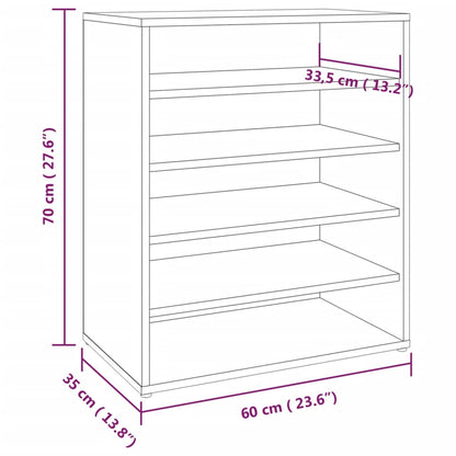 Shoe Cabinet Brown Oak 60x35x70 cm Engineered Wood