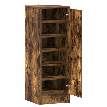 Shoe Cabinet Smoked Oak 32x35x92 cm Engineered Wood