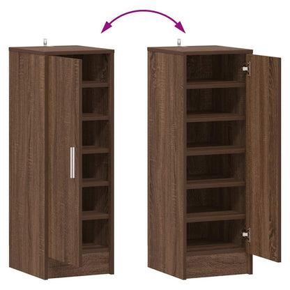 Shoe Cabinet Brown Oak 32x35x92 cm Engineered Wood