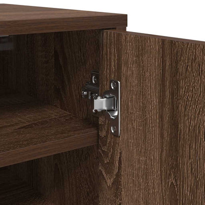 Shoe Cabinet Brown Oak 32x35x92 cm Engineered Wood