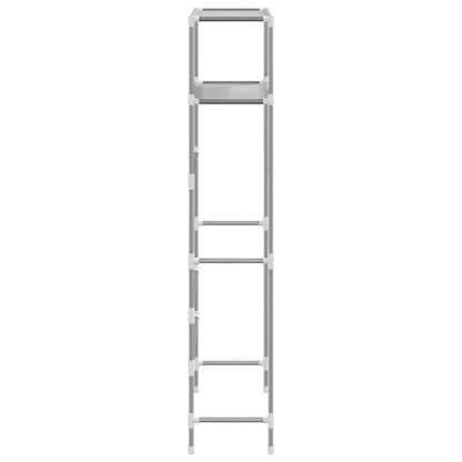 2-Tier Storage Rack over Washing Machine Grey 69x28x143 cm Iron