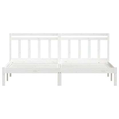 3100610 vidaXL Bed Frame without Mattress White Solid Wood 200x200 cm (810038+814115)