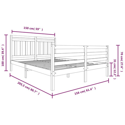Bed Frame without Mattress King Size Solid Wood